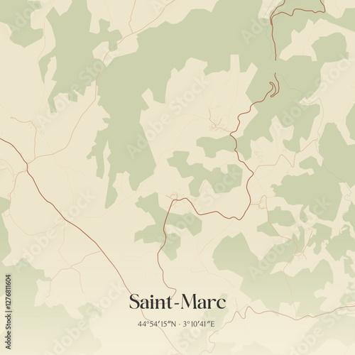 Vintage map of Saint-Marc, France.