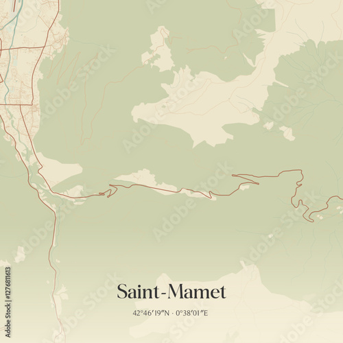 Vintage map of Saint-Mamet, France.