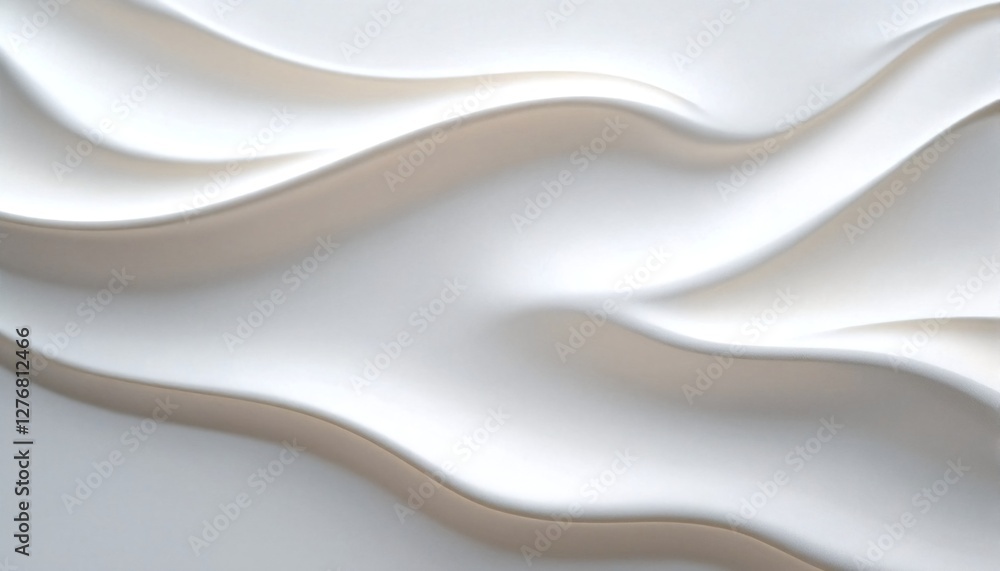 Obraz premium A white and cream-colored abstract wavy design.