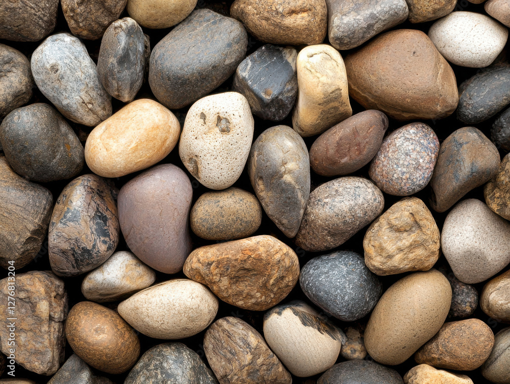 mosaic of natural stones and pebbles in various earthy tones mosaic of natural stones and pebbles in various earthy tones