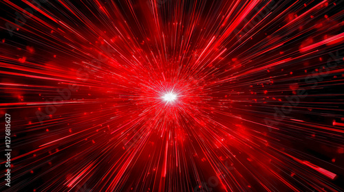 Energy shock wave, a red shock wave spreading from the central point, illuminates the entire black background