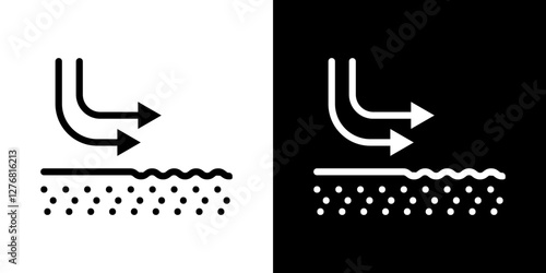 Wrinkle smoothing icon set. vector illustrations in black and white flat solid style