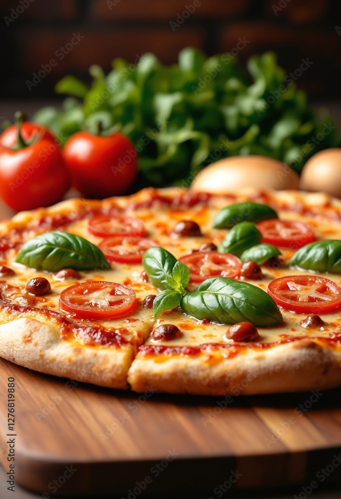 Traditional italian pizza with fresh ingredients Traditional italian pizza with fresh ingredients