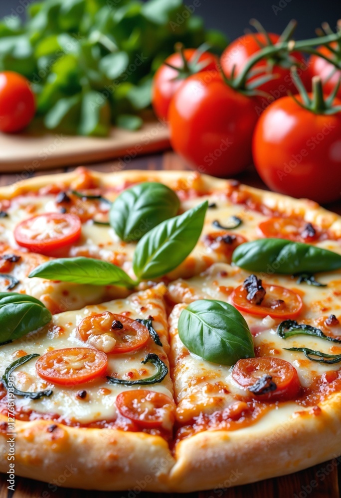 Traditional italian pizza with fresh ingredients Traditional italian pizza with fresh ingredients