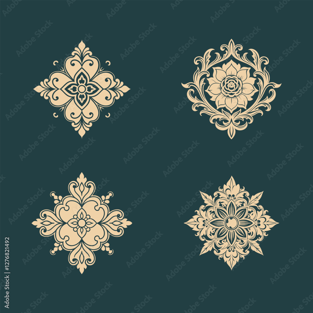 seamless damask set seamless damask set