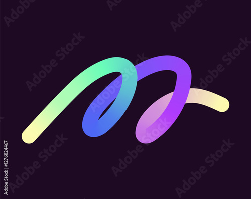 bright, neon squiggle shapes with smooth curves and loops. vivid colors transition through seamless gradients, blending hues like pink, blue, green, and orange, creating a playful, dynamic effect.