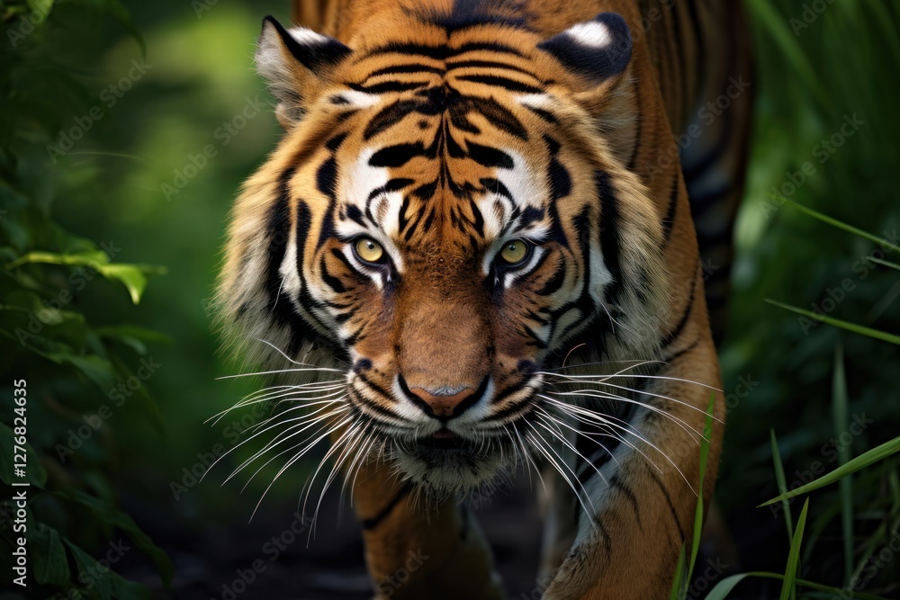 Fototapeta premium Wild animal tiger wildlife mammal.