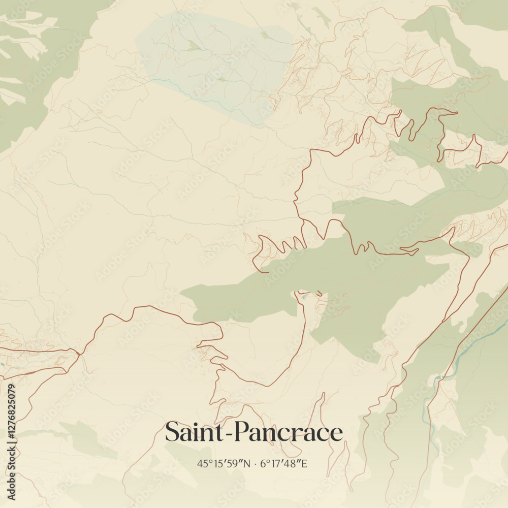 Obraz premium Vintage map of Saint-Pancrace, France.