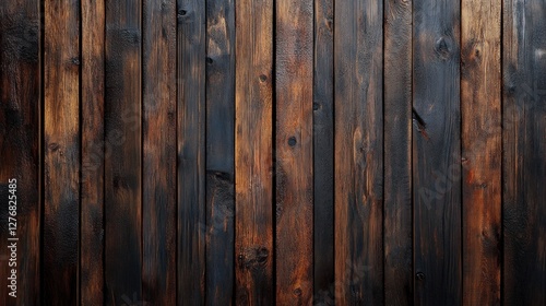Wallpaper Mural Dark Wooden Planks with Rustic Texture and Grain Torontodigital.ca