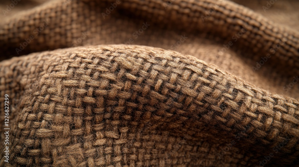 Rustic burlap texture, fabric detail, background blur, design element Rustic burlap texture, fabric detail, background blur, design element