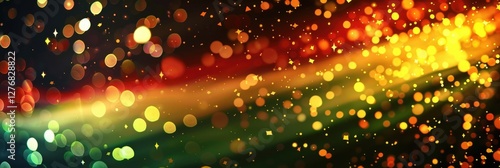 Zimbabwe Independence Day, Black History Month, abstract red yellow green black shiny background, Zimbabwe flag, horizontal banner, copy space, free space for text