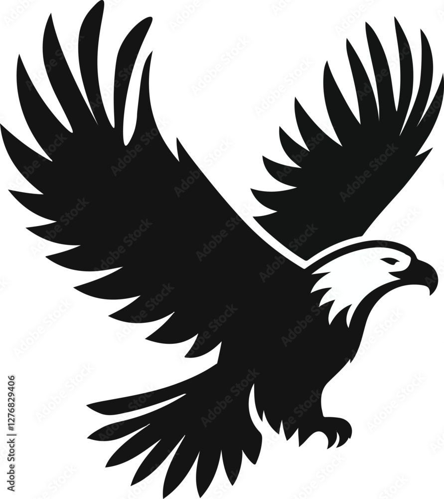 Obraz premium A simple Bald Eagle vector style with white background