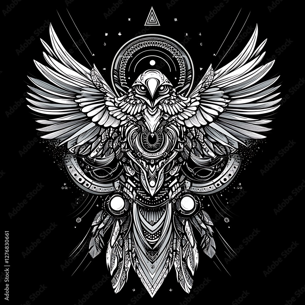 Fototapeta premium Abstract stylized eagle design graphic art