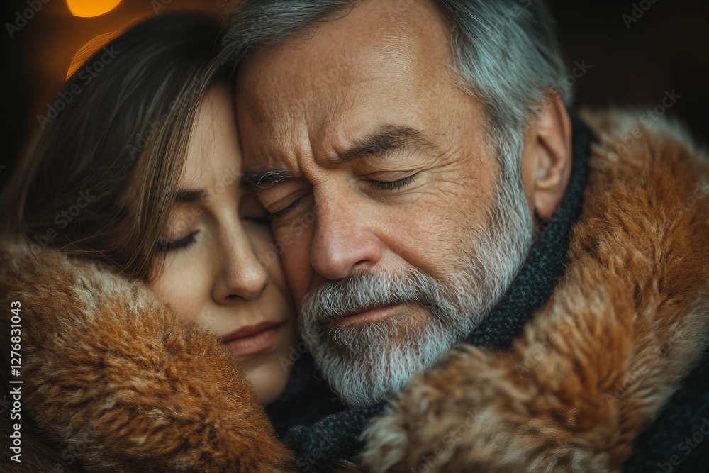 Generative AI close-up of a loving couple comforting and supporting each other during an emotional moment Generative AI close-up of a loving couple comforting and supporting each other during an emotional moment