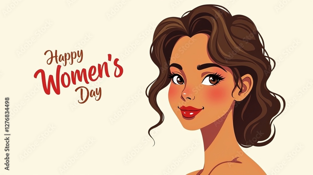 Silhouette of a girl, delicate stylish postcard Women's Day. Silhouette of a girl, delicate stylish postcard Women's Day.