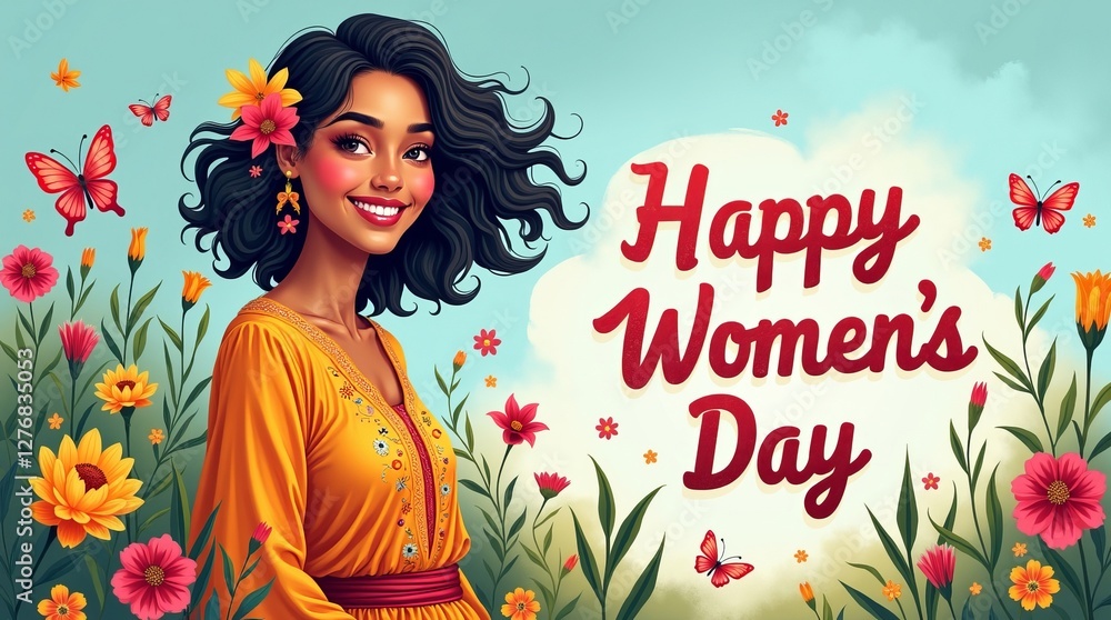 Silhouette of a girl, delicate stylish postcard Women's Day. Silhouette of a girl, delicate stylish postcard Women's Day.