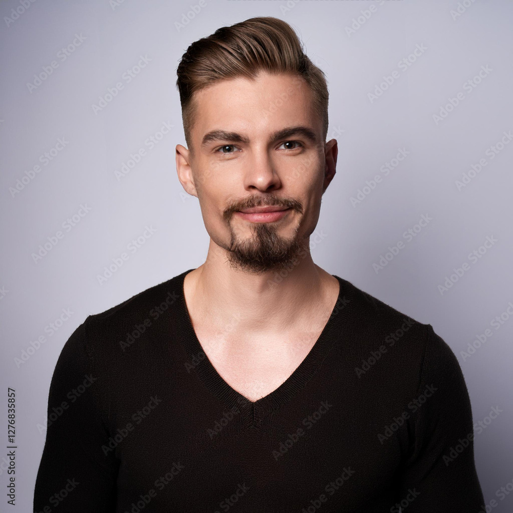 Obraz premium Ritratto di bellissimo uomo con baffi
