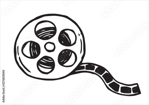 video film. vector illustration in doodle style.