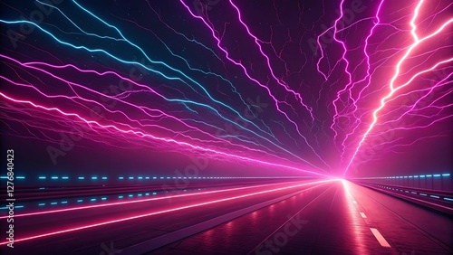 abstract background with high-speed pink and neon lights symbolizing connection, fidelity and constancy