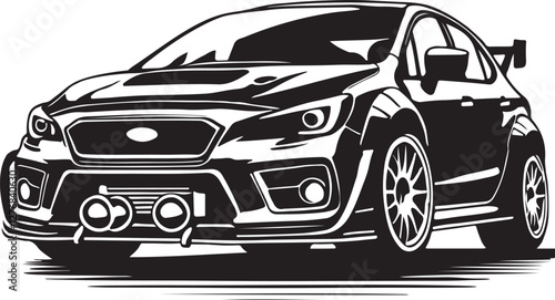 Subaru WRX rally car vector illustration