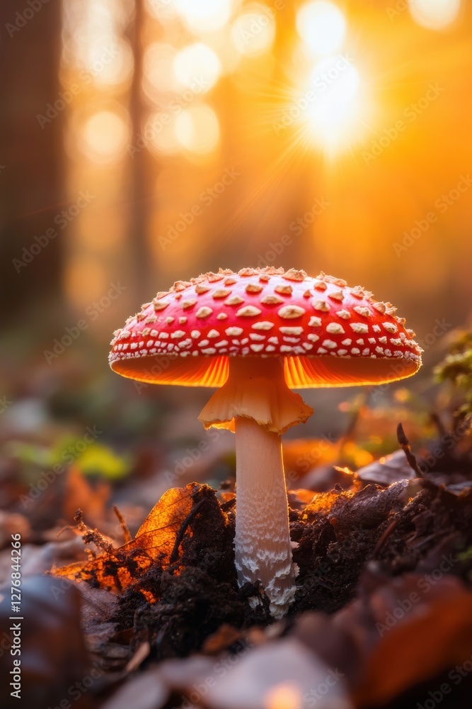 Closeup view of fresh mushroom in forest in Spring. Closeup view of fresh mushroom in forest in Spring.