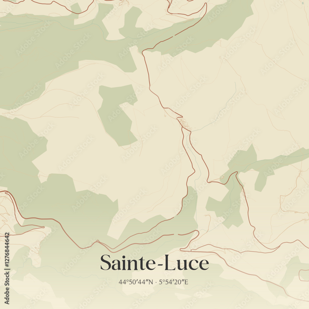 Obraz premium Vintage map of Sainte-Luce, France.