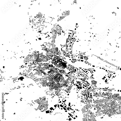 Buildings map of Derby Great Britain