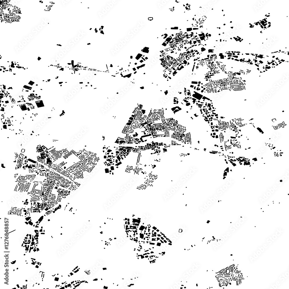 Naklejka premium Buildings map of Denton Great Britain