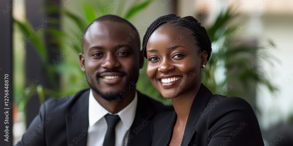 Confident Black Woman in Office: Portrait of an African Business Entrepreneur Smiling as Project Manager Confident Black Woman in Office: Portrait of an African Business Entrepreneur Smiling as Project Manager