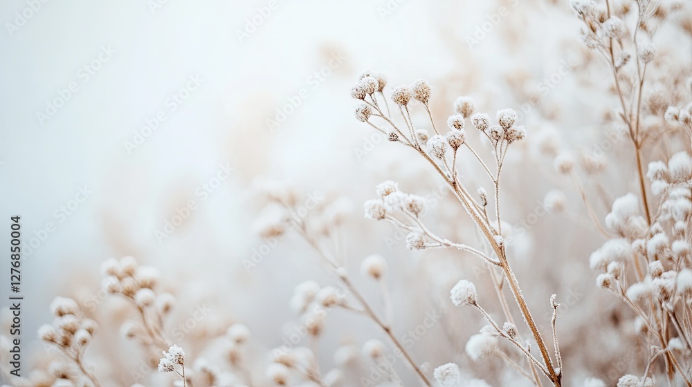 Tranquil Snowy Landscape with Soft Winter Atmosphere and Empty Space Tranquil Snowy Landscape with Soft Winter Atmosphere and Empty Space
