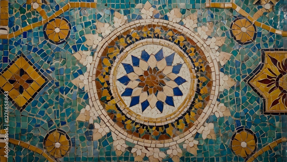 Intricate Islamic Geometric Mosaic Pattern – Traditional Middle Eastern Tile Art Intricate Islamic Geometric Mosaic Pattern – Traditional Middle Eastern Tile Art