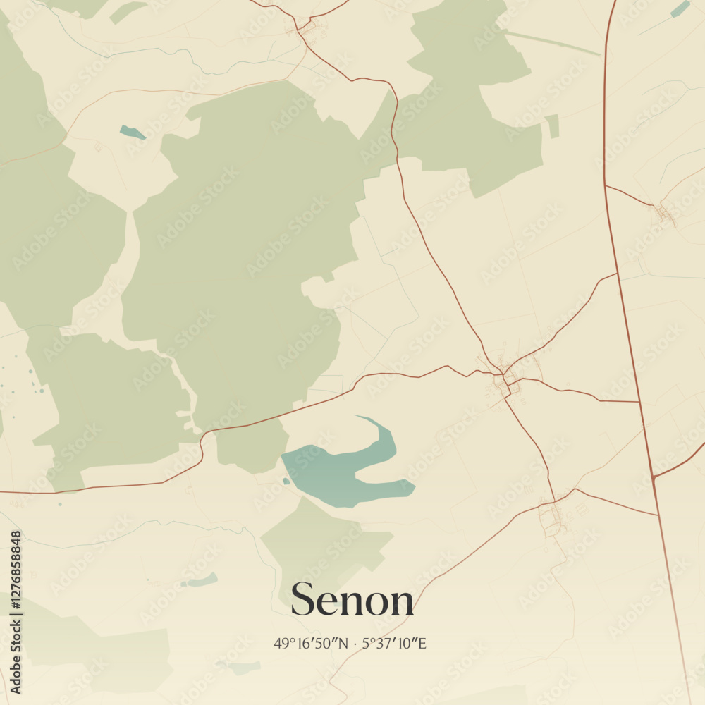 Obraz premium Vintage map of Senon, France.