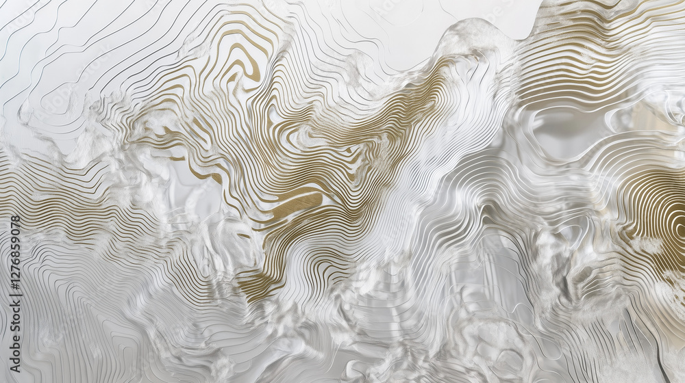 Smooth 3D topographic pattern with liquid shine