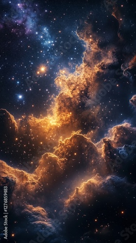 Colors of a Distant Galaxy Illuminated by Swirling Cosmic Clouds and Shining ...