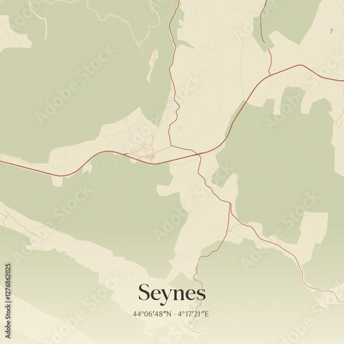 Vintage map of Seynes, France.