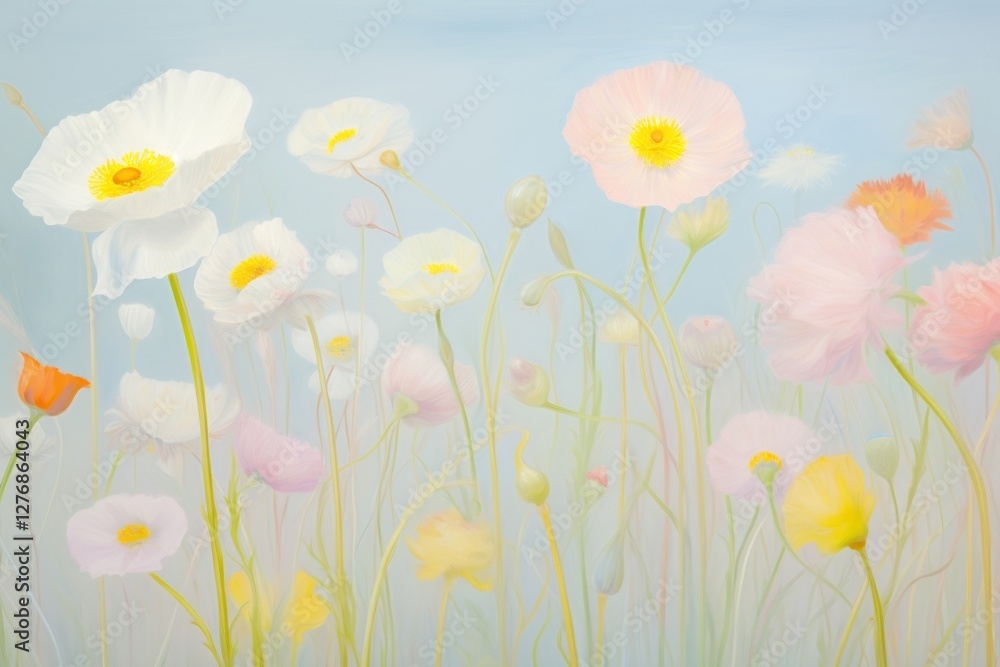 Obraz premium Flower background painting backgrounds outdoors.