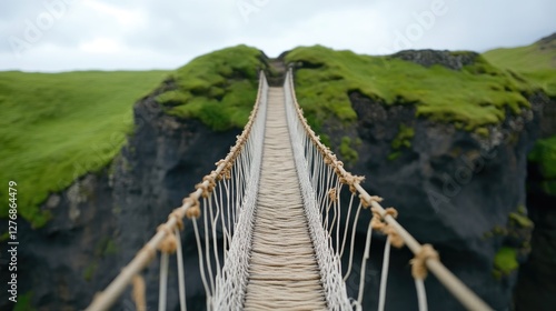 Wallpaper Mural Venture into the unknown on a rope bridge Torontodigital.ca