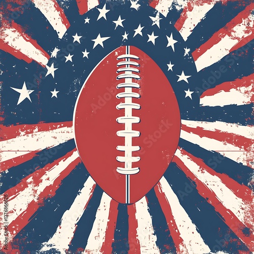 American Football, Patriotic Design, Graphic Background, Digital Art, Stock Photo photo