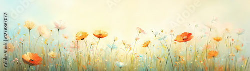 Beautiful wildflower meadow in full bloom showcasing vibrant colors and tranquility, perfect for nature lovers and landscape enthusiasts.