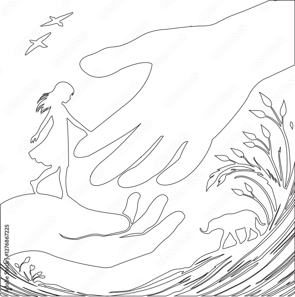 a drawing of two hands reaching out to each other a drawing of two hands reaching out to each other