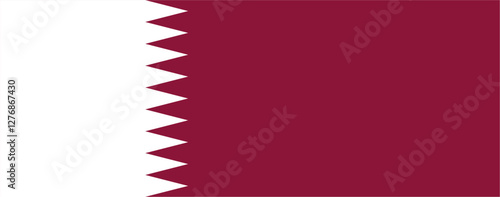 The flag of Qatar, with accurate proportions and official colors. Vector image.