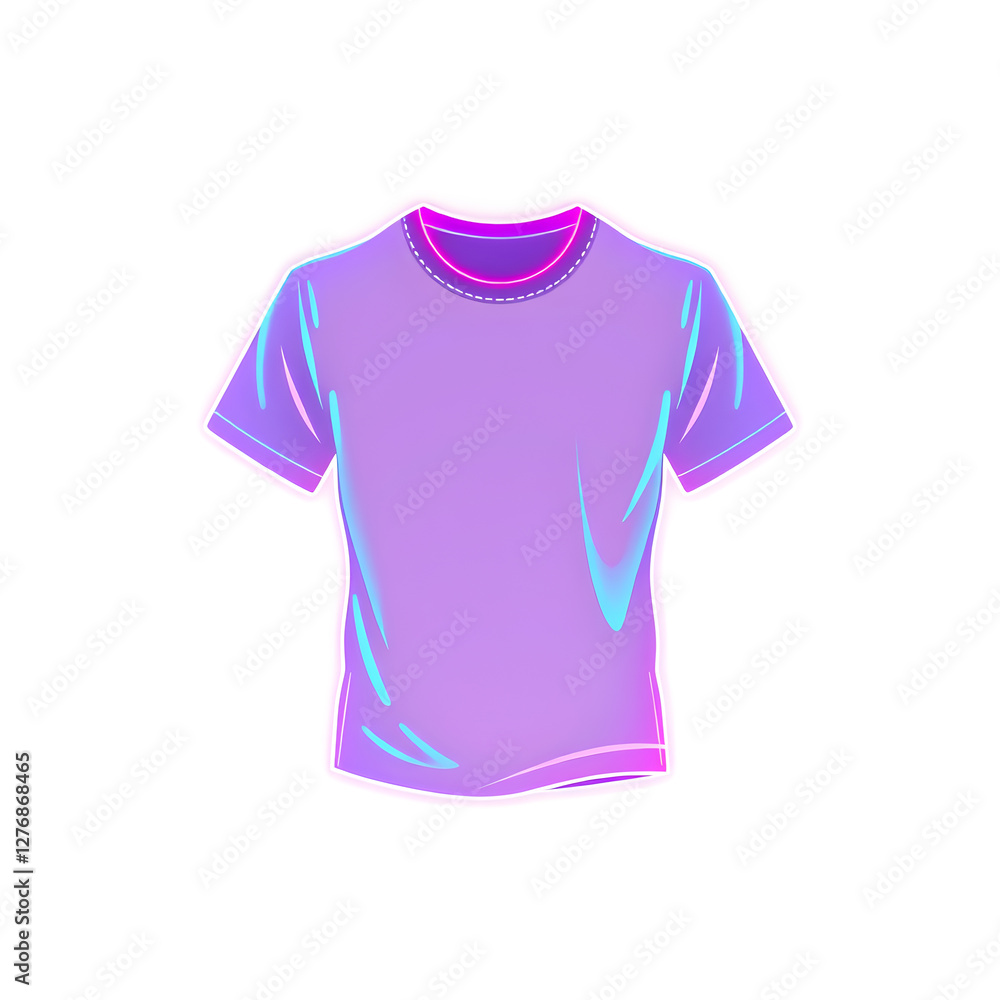 T-shirt holographic 3D icon. neon symbol vector illustration isolated on white background. Generative AI T-shirt holographic 3D icon. neon symbol vector illustration isolated on white background. Generative AI