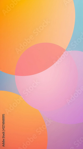 Abstract Geometric Gradient Mobile Phone Wallpaper with Soft Organic Shapes