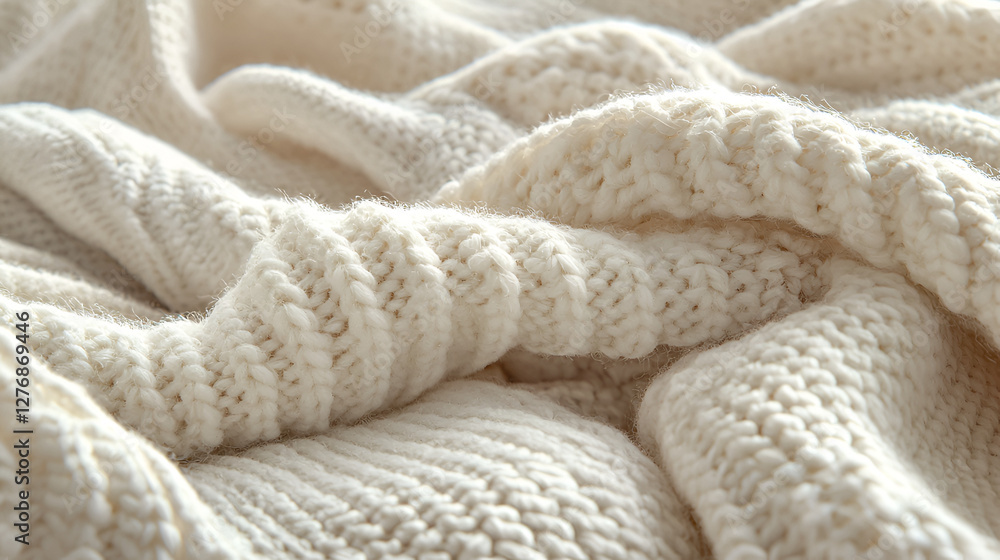 Close-up of a soft, textured knitted fabric, showcasing intricate patterns and a warm, inviting texture. Close-up of a soft, textured knitted fabric, showcasing intricate patterns and a warm, inviting texture.