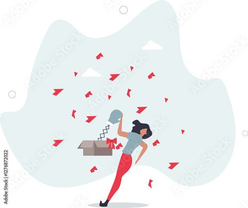 Being fired from job, unemployment and jobless, business failure or stock market bad news surprise investor concept,flat character life .