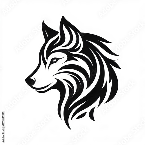 minimalistic abstract wolf tattoo