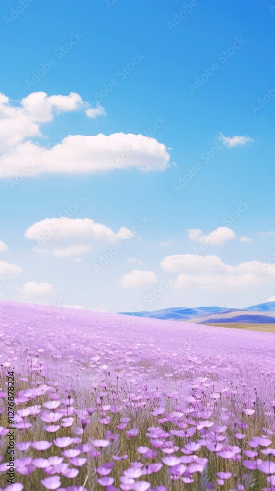 Fototapeta premium Spring field flower backgrounds landscape.