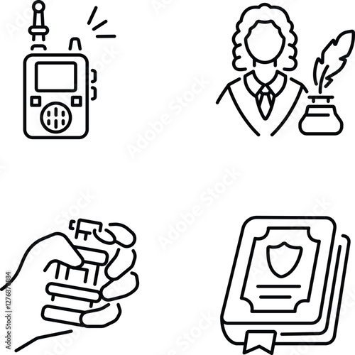 Pack of Linear Style Judicial Icons 


