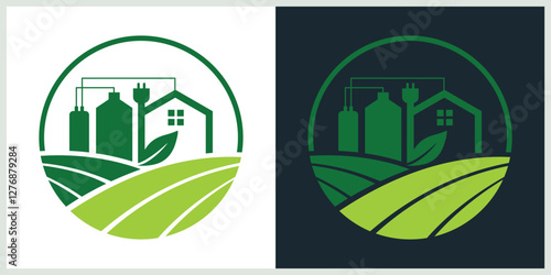 farm biogas home. Vector Logo Template In Modern Minimalist Style Creative Abstract Vector
