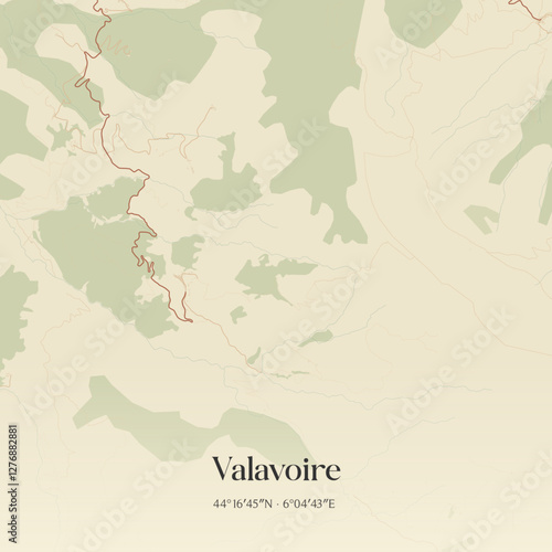 Vintage map of Valavoire, France.
